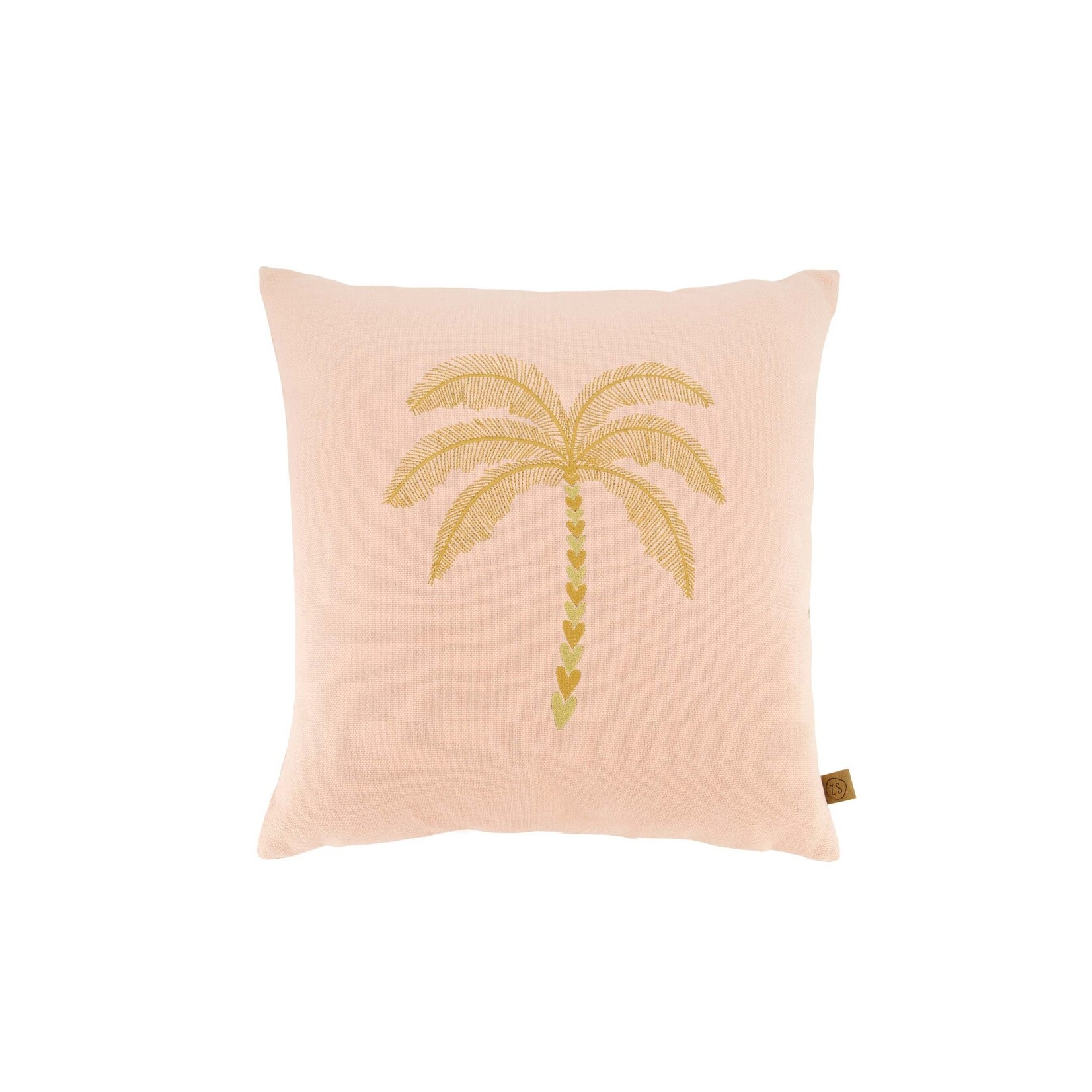 ZUSSS KUSSEN PALMBOOM STREEP 45X45CM ROZE/HONING