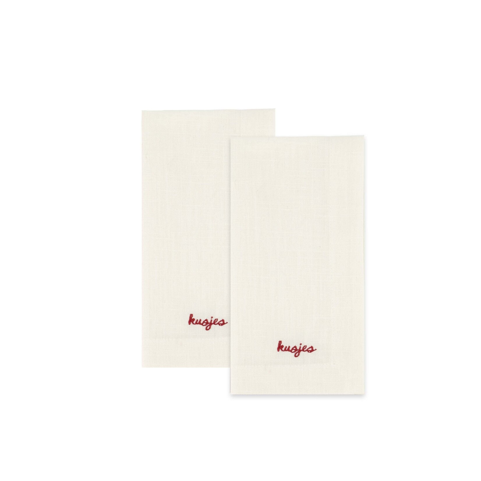 ZUSSS SET VAN 2 SERVETTEN WIT/ROOD