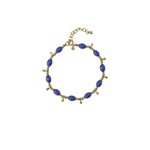 ZUSSS ARMBAND MET DRUPPEL KRAALTJES LAVENDERBLAUW
