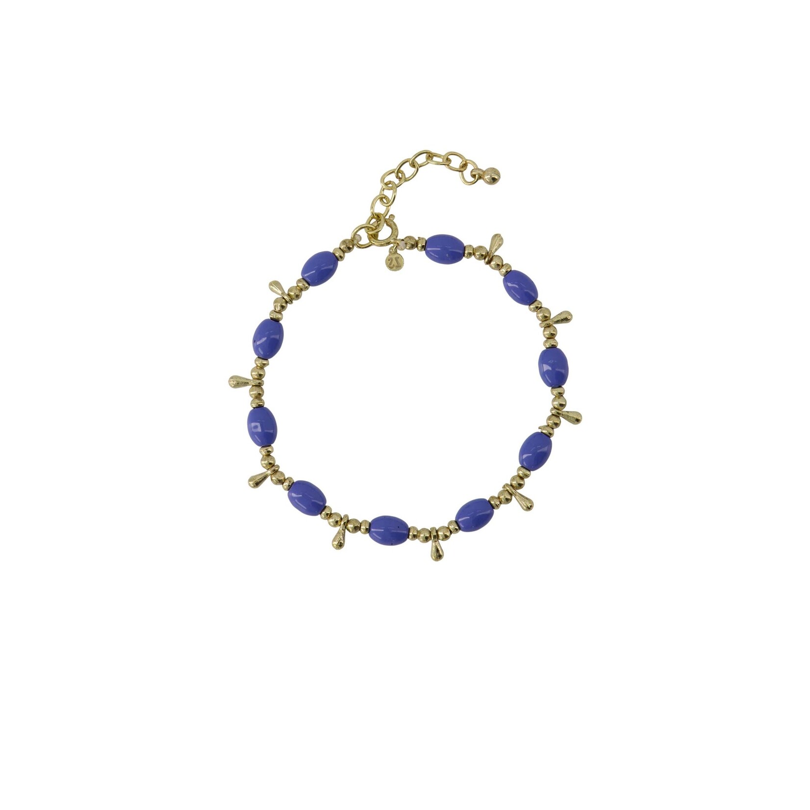 ZUSSS ARMBAND MET DRUPPEL KRAALTJES LAVENDERBLAUW