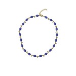 ZUSSS KETTING MET DRUPPEL KRAALTJES LAVENDERBLAUW
