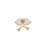 ZUSSS SERVETRING HARTJE WIT/GOUD
