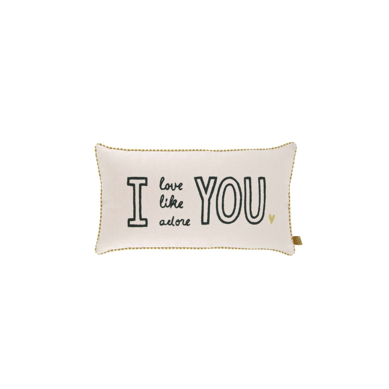 ZUSSS KUSSEN LOVE LIKE ADORE 60X30CM ECRU/ANTRACIETGRIJS
