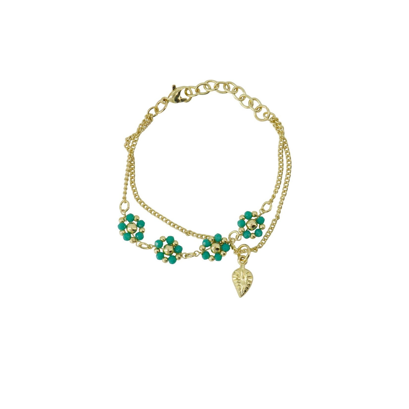 ZUSSS ARMBAND VAN KRAALBLOEMEN TURQUOISE