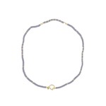 ZUSSS KETTING VAN KRAALTJES GRIJSBLAUW/GOUD