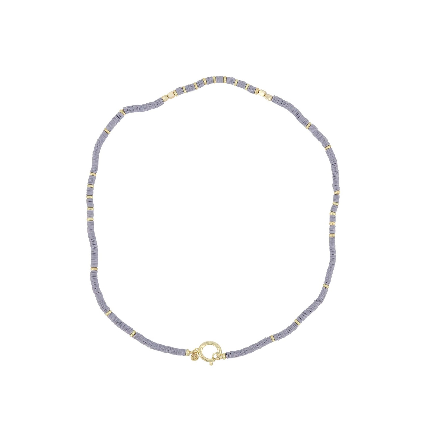 ZUSSS KETTING VAN KRAALTJES GRIJSBLAUW/GOUD