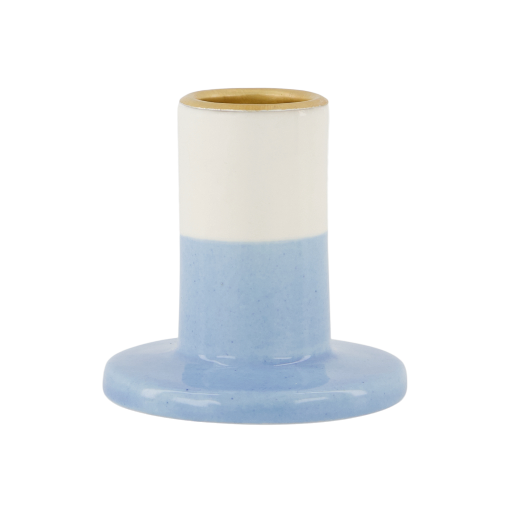 ZUSSS KANDELAAR KERAMIEK S WIT/BLAUW