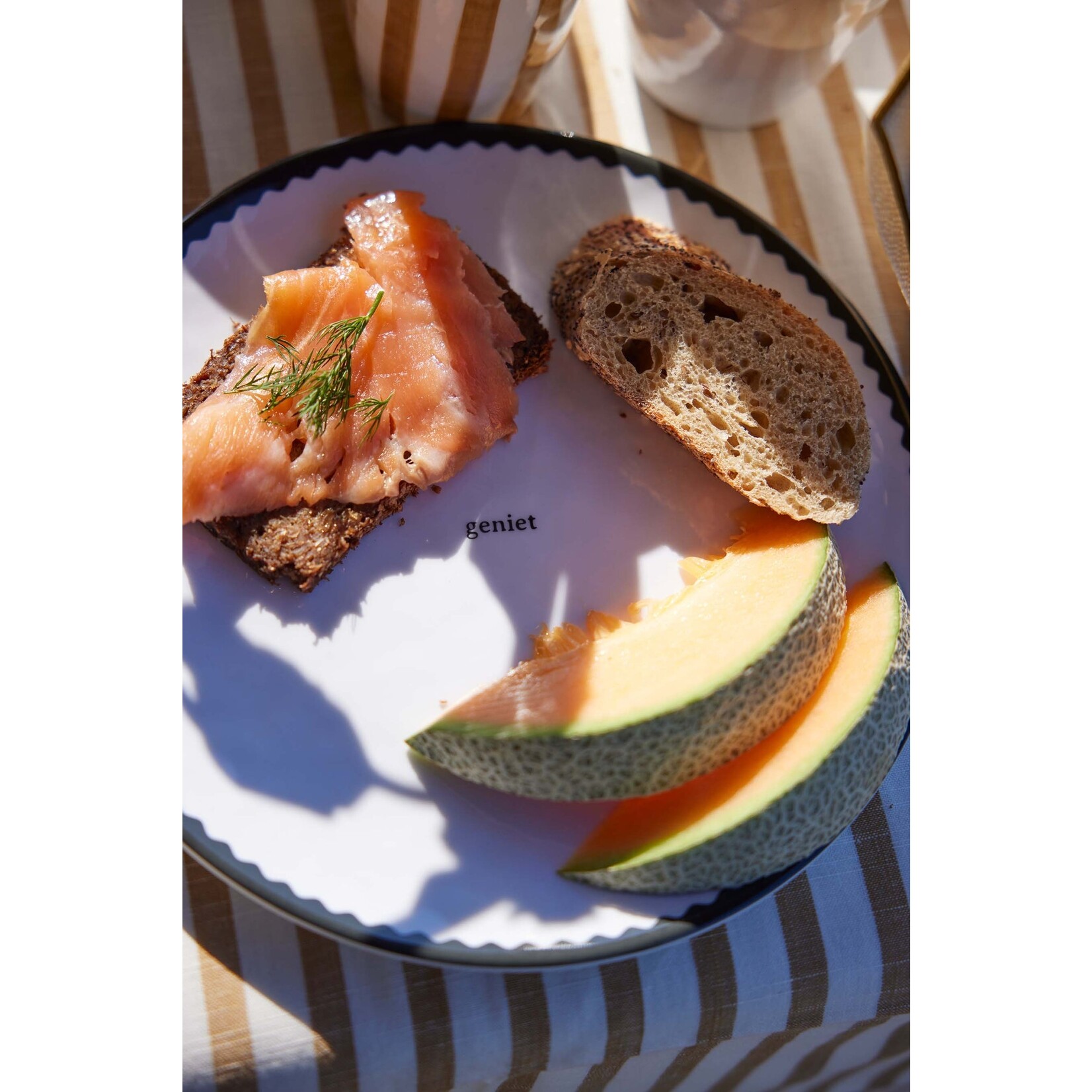 ZUSSS DINERBORD MELAMINE GENIET WIT/ANTRACIETGRIJS