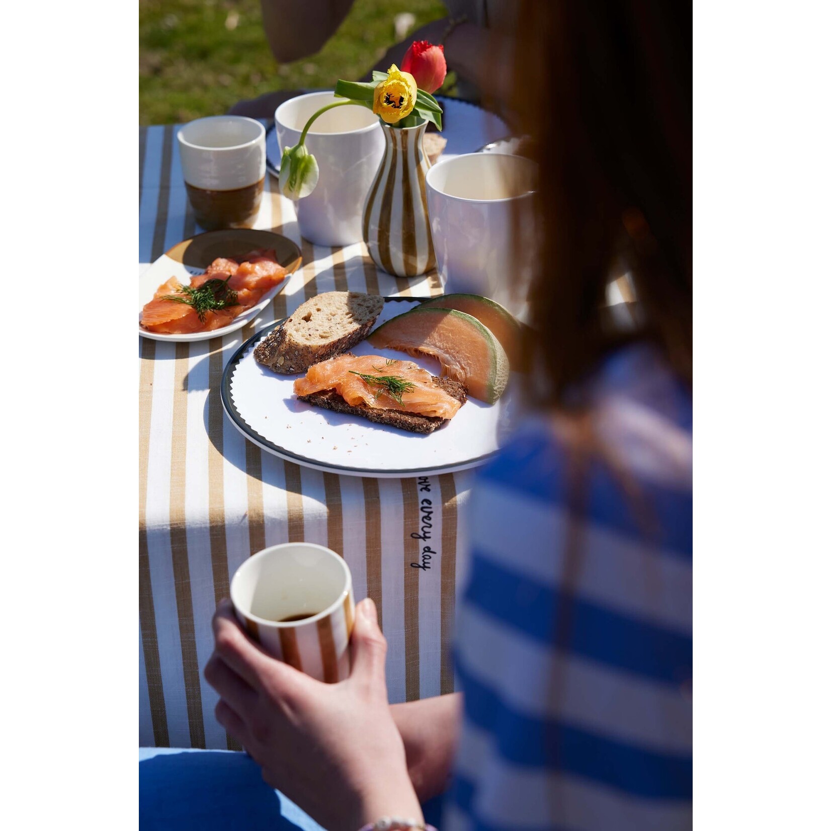 ZUSSS DINERBORD MELAMINE GENIET WIT/ANTRACIETGRIJS