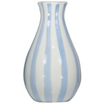 ZUSSS KERAMIEKEN VAASJE STREEPJES BLAUW/WIT