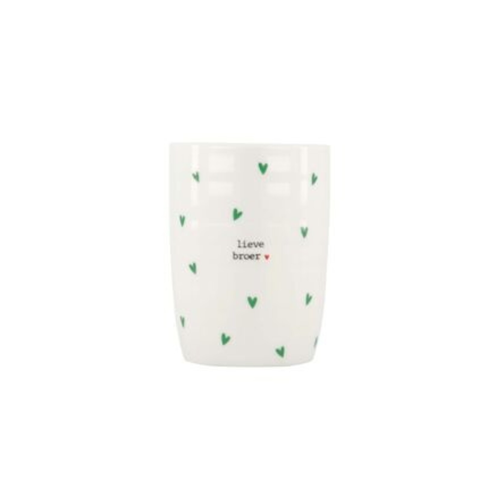 ZUSSS KOFFIEMOK HARTJES LIEVE BROER WIT/GROEN