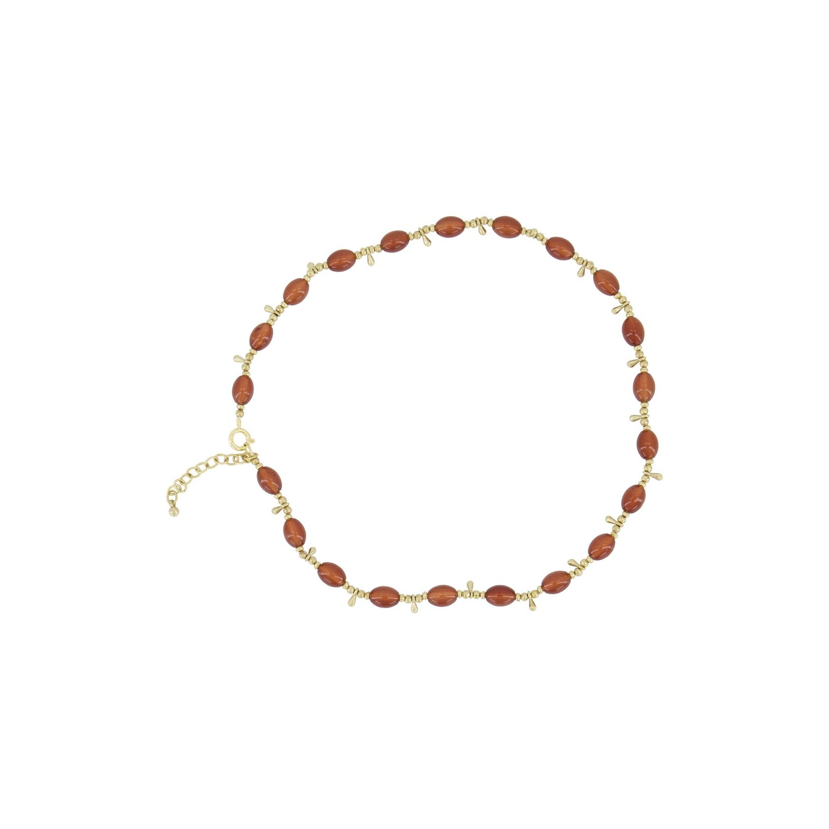 ZUSSS KETTING MET GEKLEURDE KRALEN CLASSY RED/GOLD