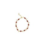 ZUSSS ARMBAND MET KRALEN BRUIN/GOUD
