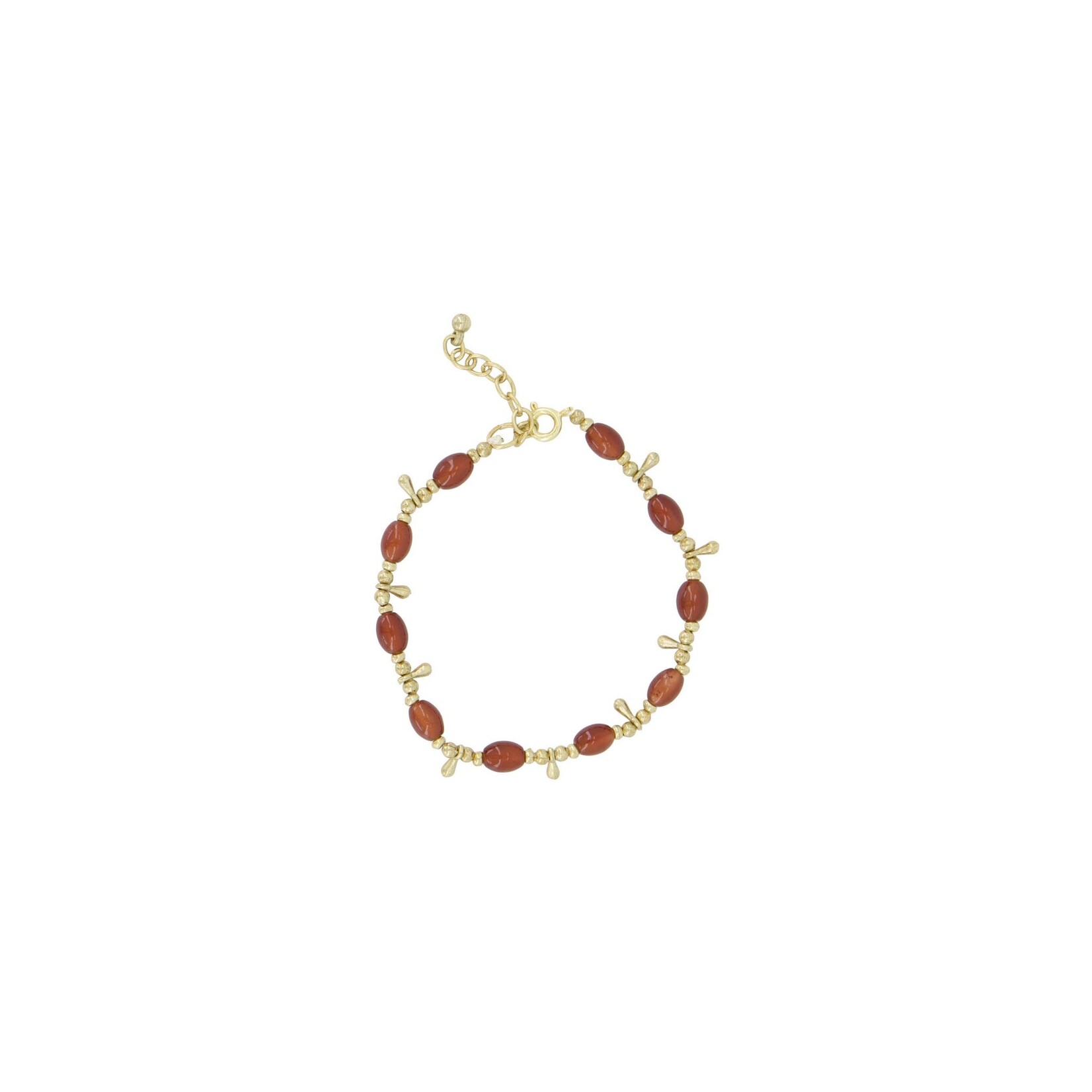 ZUSSS ARMBAND MET KRALEN BRUIN/GOUD