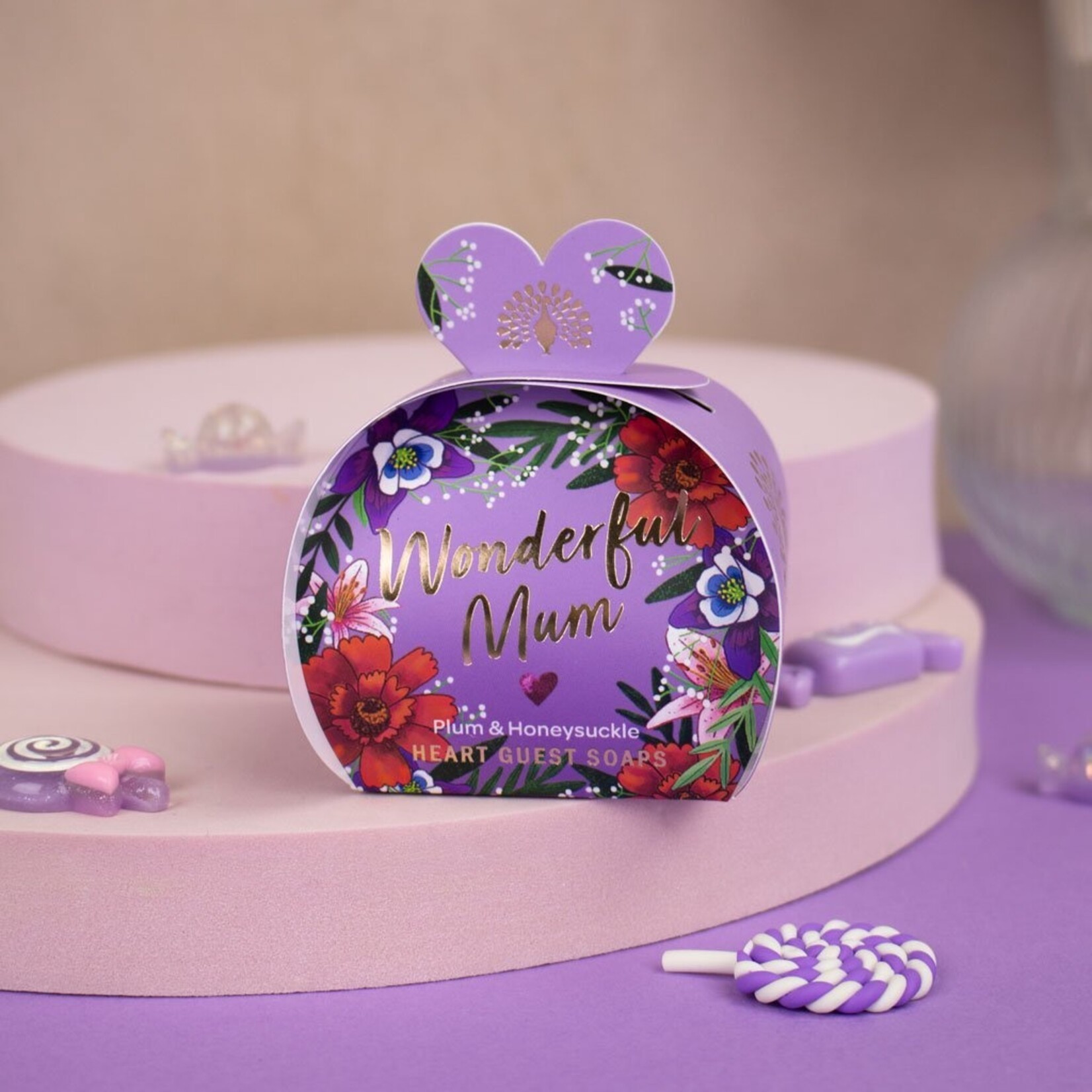 THE ENGLISH SOAP COMPANY WONDERFUL MUM ZEEP HARTJES - PLUM & HONEYSUCKLE