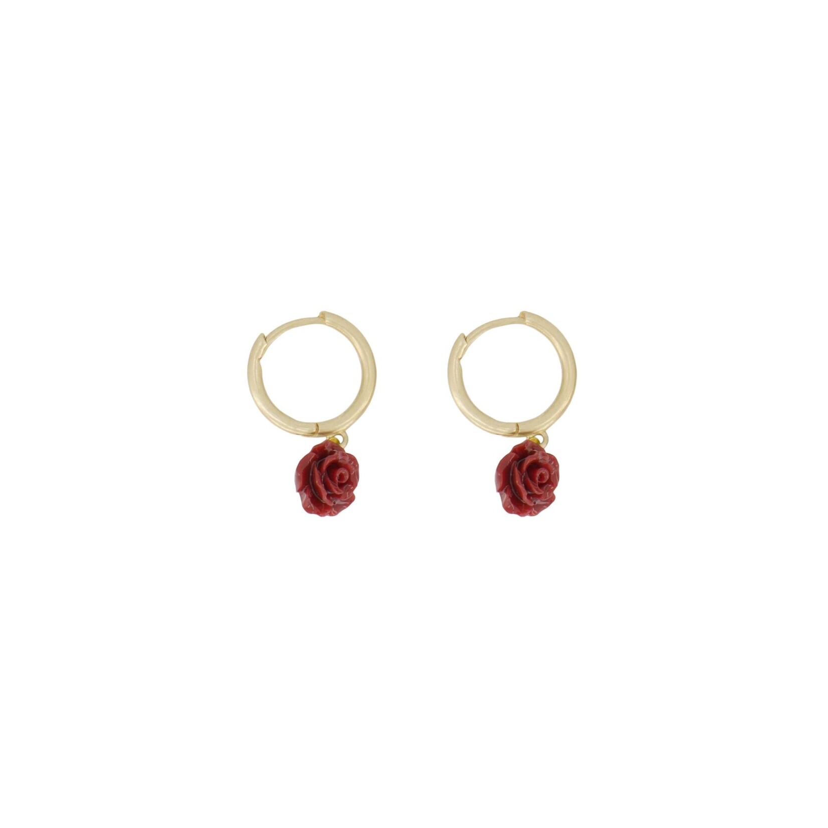 ZUSSS Oorringen met roosje classy red