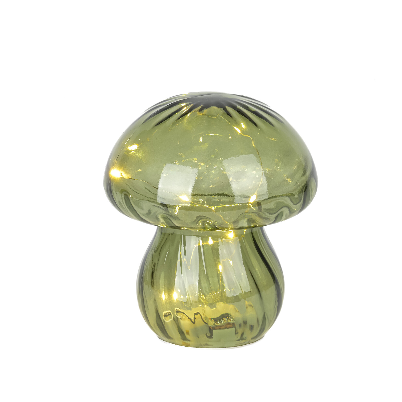PADDESTOEL GLAS LEDLICHT 13X15CM GROEN