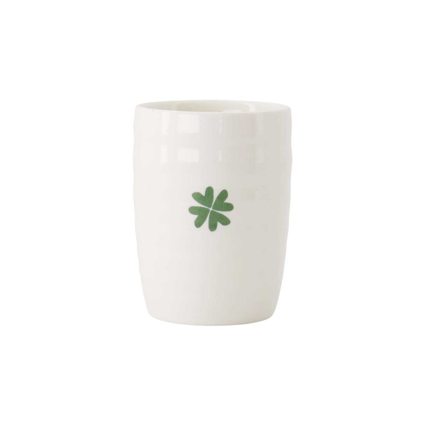 ZUSSS KOFFIEMOK KLAVERTJE WIT/GROEN