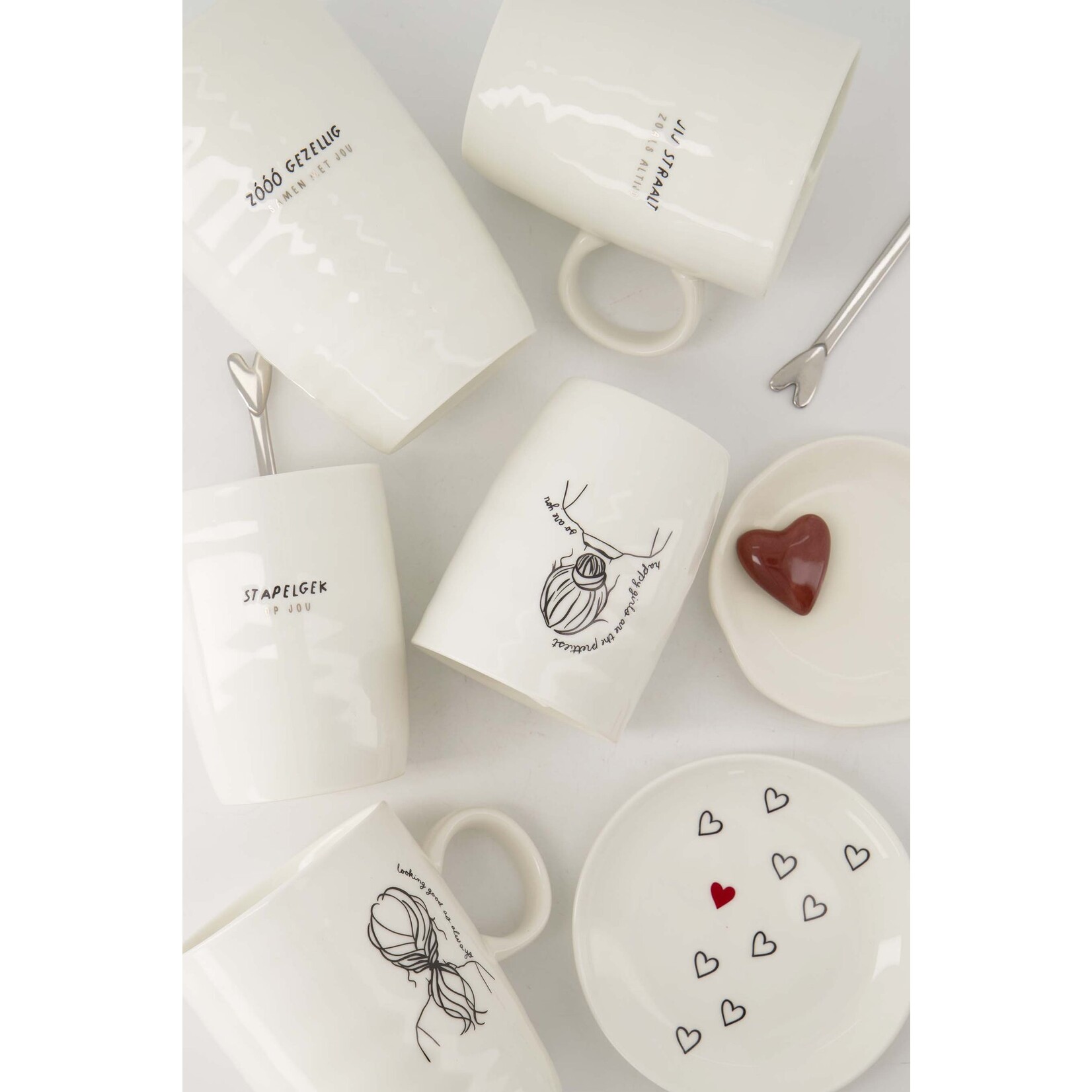 ZUSSS KOFFIEMOK VROUW WIT/ZWART