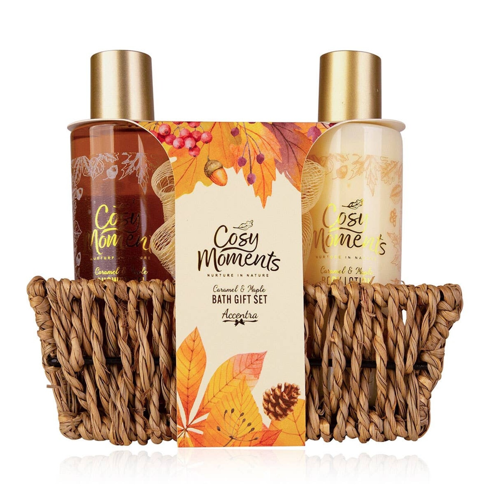 ACCENTRA BATH GIFT SET COSY MOMENTS CARAMEL & MAPLE
