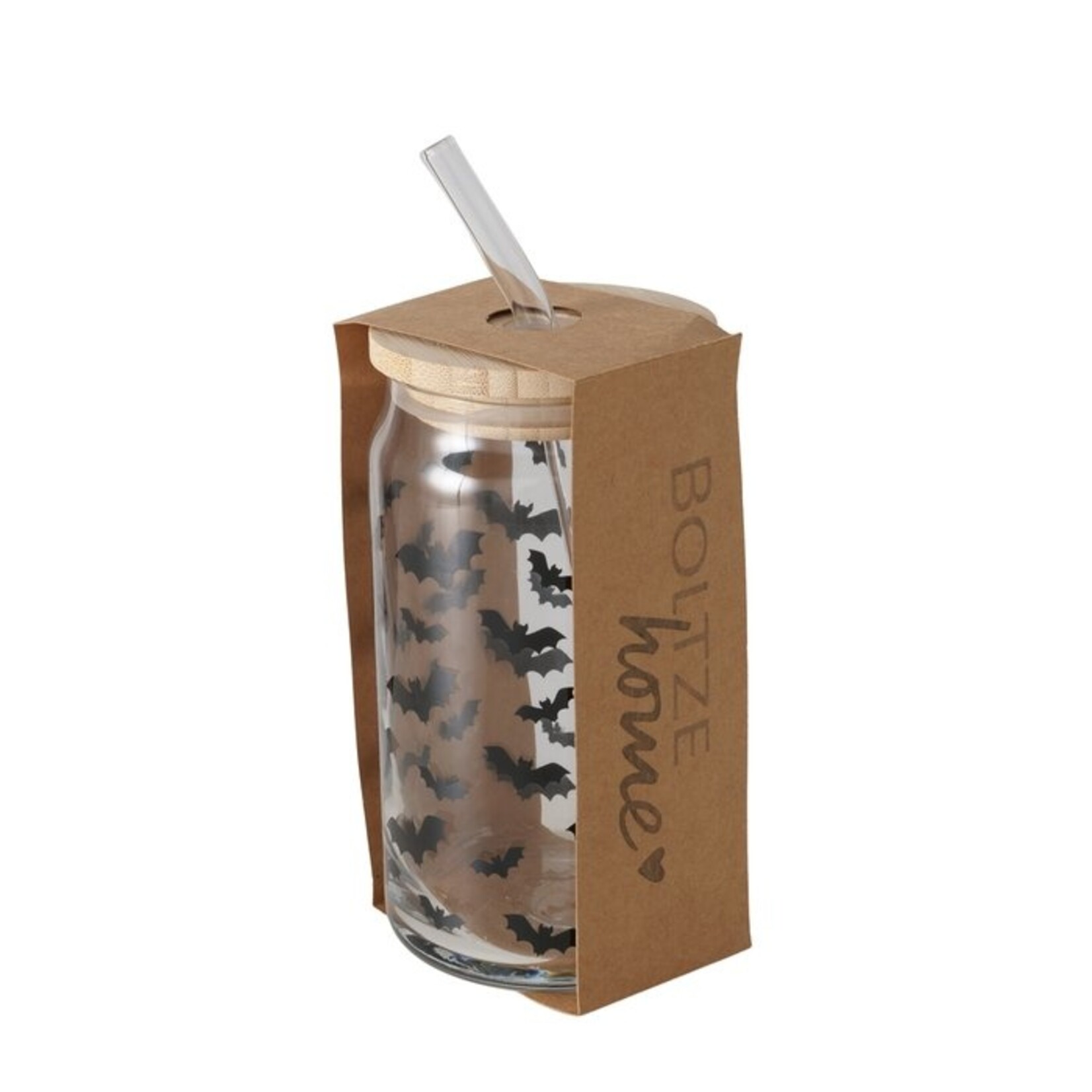 PARTYBEKER GHOSTIE VLEERMUIZEN 440ML GLAS ZWART