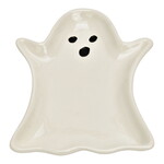 WURM Decoratief bord spook Halloween van keramiek, wit