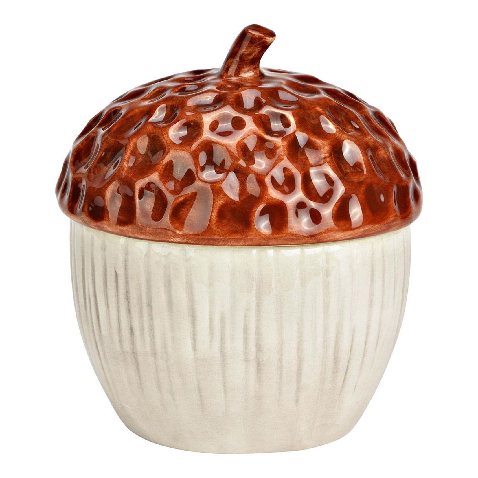 WURM KERAMIEKEN EIKEL VOORRAADDOOS WIT/BRUIN