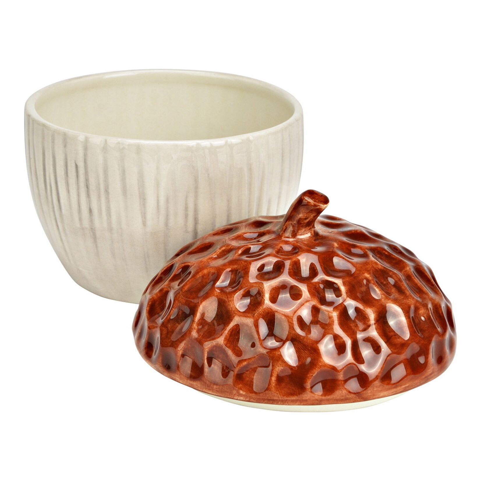 WURM KERAMIEKEN EIKEL VOORRAADDOOS WIT/BRUIN