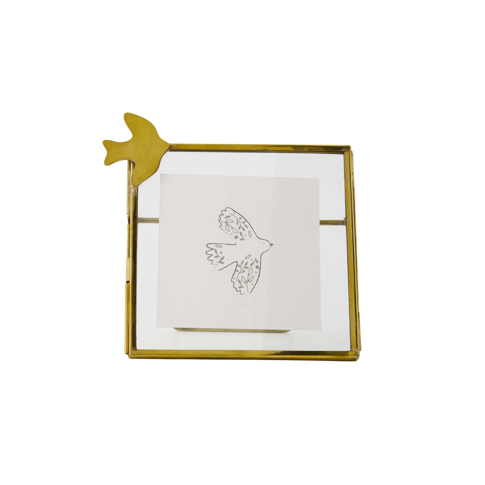 ZUSSS FOTOLIJSTJE METAAL VOGELTJE GOUD