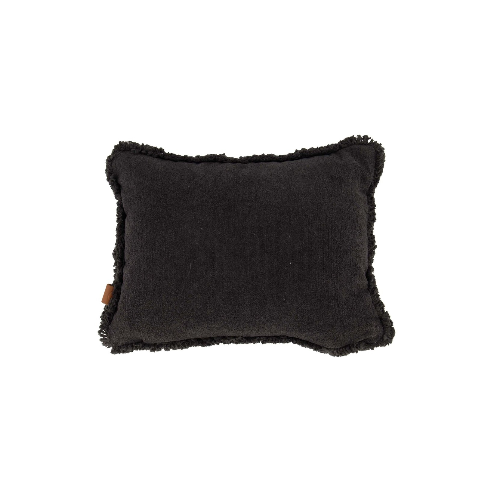 ZUSSS KUSSEN VELVET ZILVER HARTJE 35X25CM ANTRACIETGRIJS