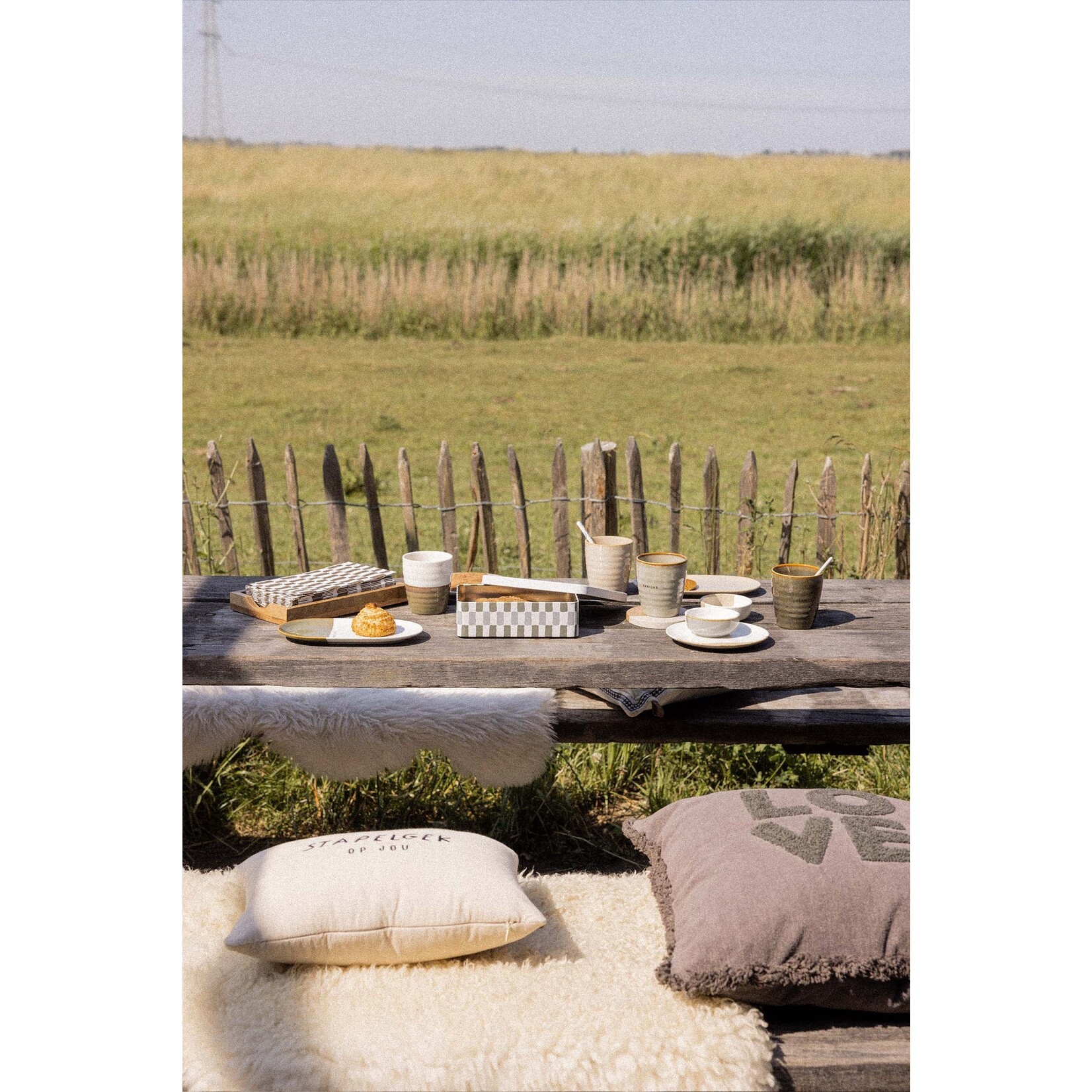 ZUSSS KUSSEN VELVET LOVE 45X45CM DONKERGROEN