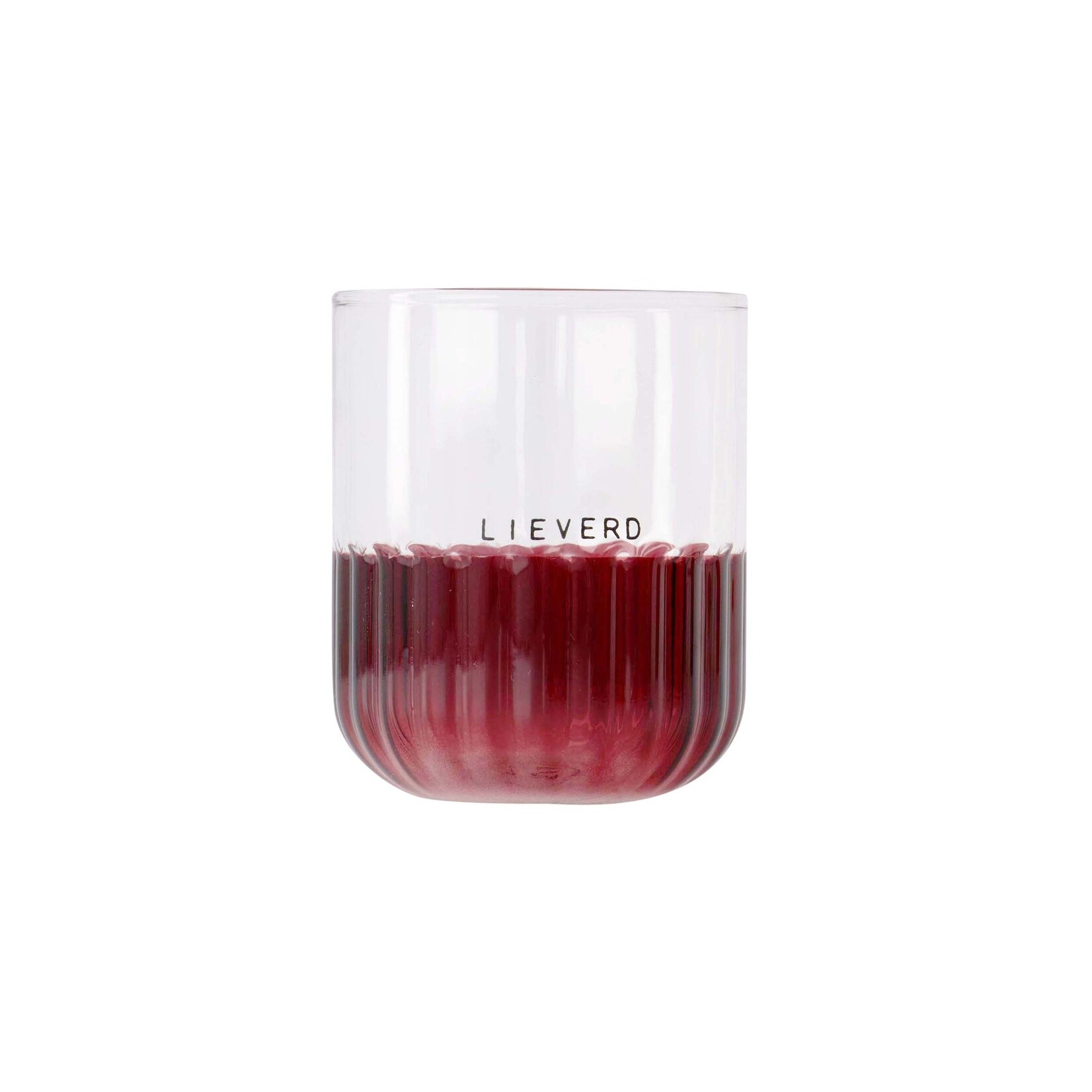 ZUSSS DRINKGLAS LIEVERD TRANSPARANT ROOD