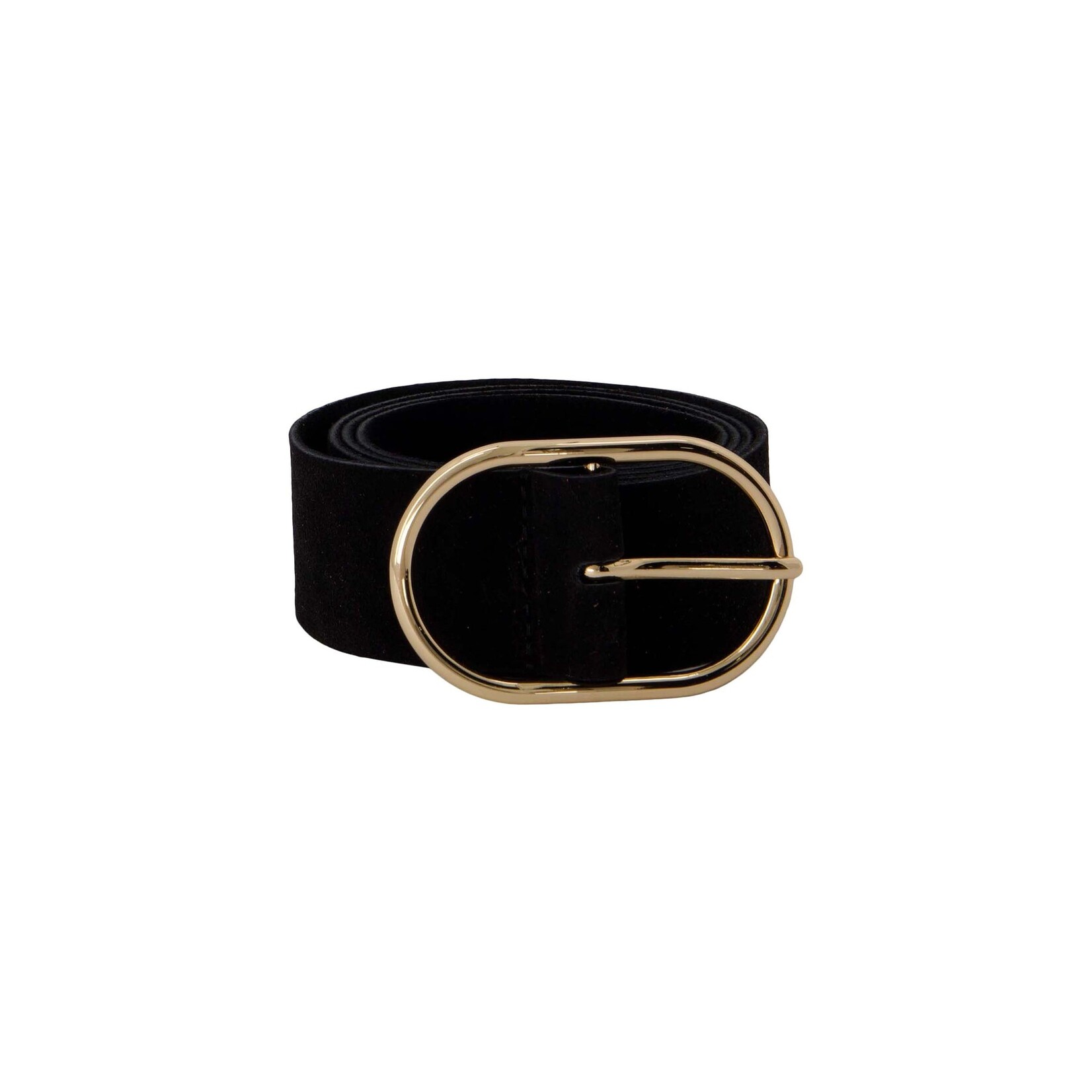 ZUSSS RIEM LEREN ZWART/GOUD MAAT 90
