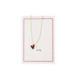 ZUSSS ANSICHTKAART KETTING HARTJE WIT/ROOD