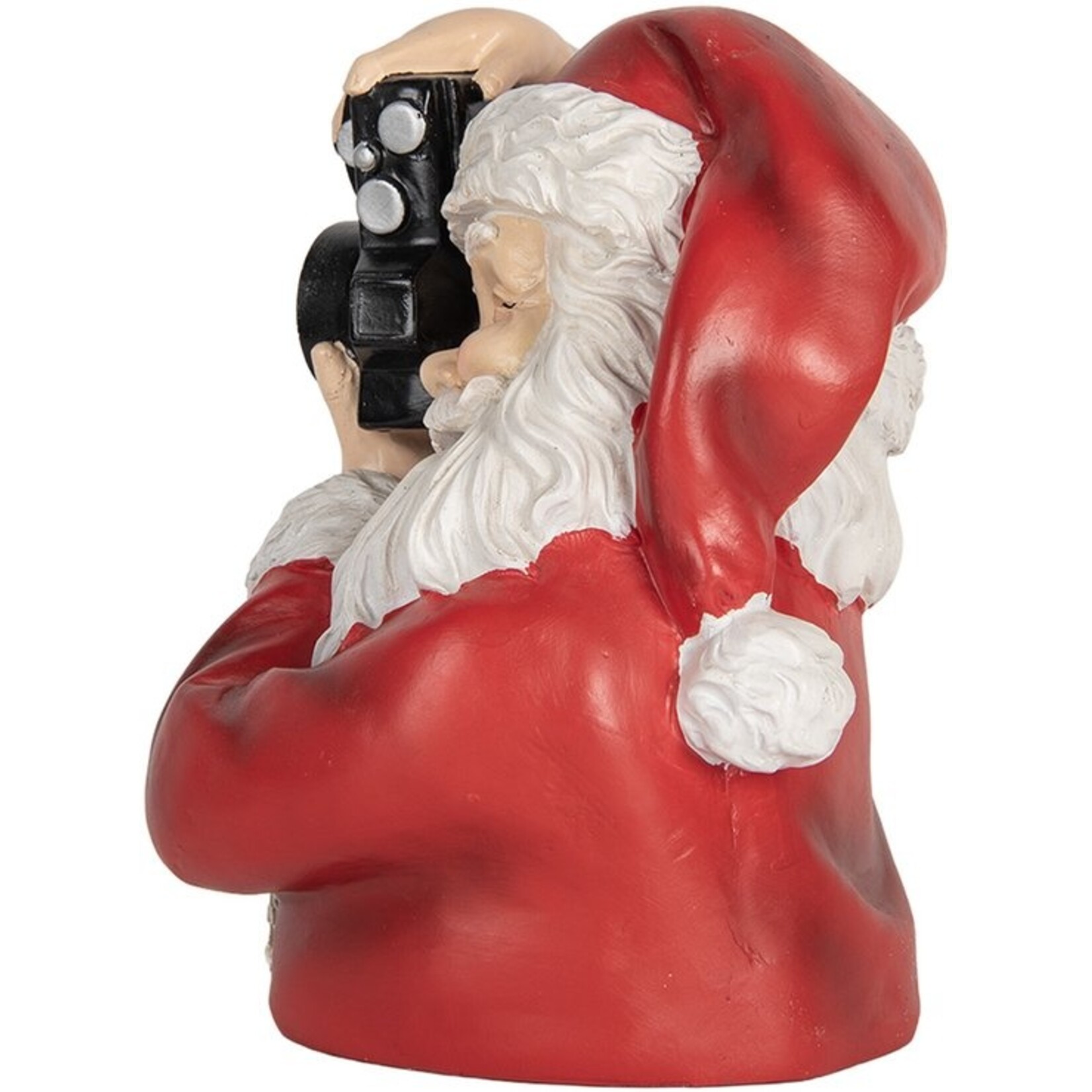 Clayre & Eef KERSTDECORATIE BEELD KERSTMAN CAMERA 6PR5762