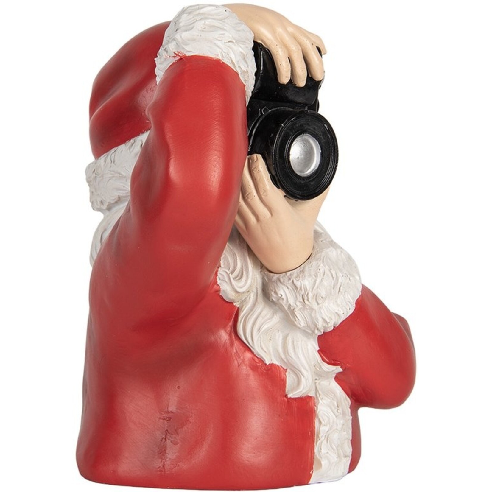 Clayre & Eef KERSTDECORATIE BEELD KERSTMAN CAMERA 6PR5762