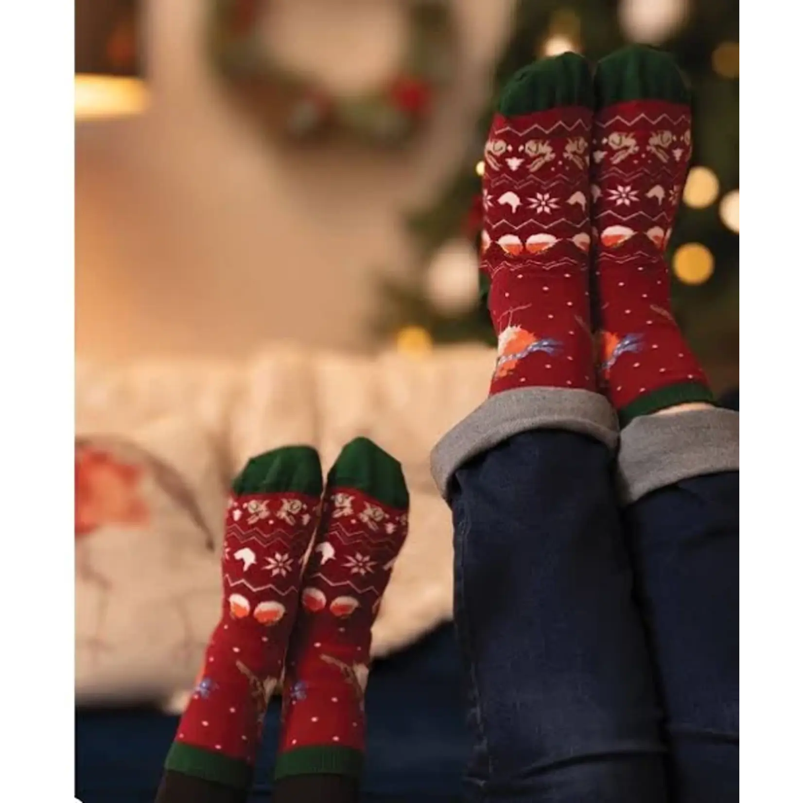 Wrendale KERST KINDERSOKKEN ROODBORSTJE - SEASONS TWEETINGS FAIR ISLE 27-31