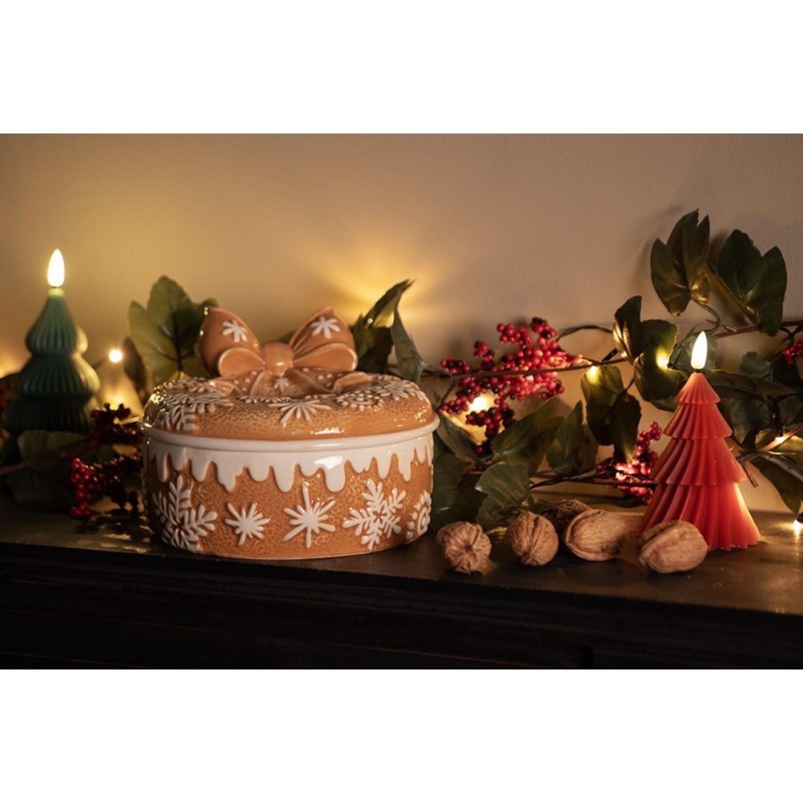 Clayre & Eef VOORRAADPOT MET DEKSEL 19X13CM 6CE2226