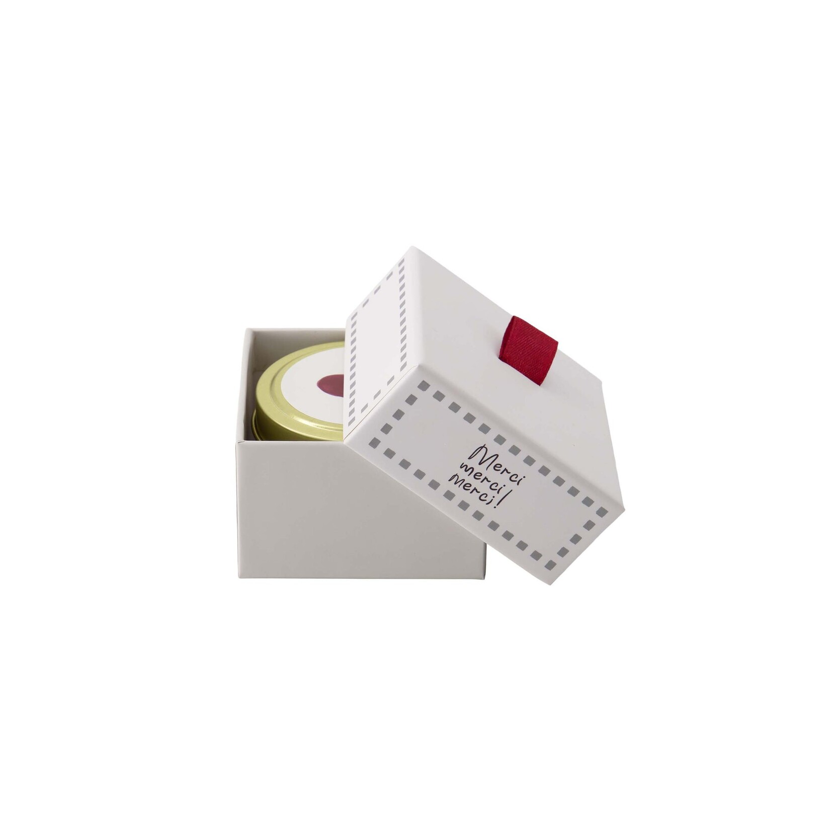 ZUSSS GEURKAARSJE TINNEN IN DOOSJE MERCI WIT/GRIJSBLAUW