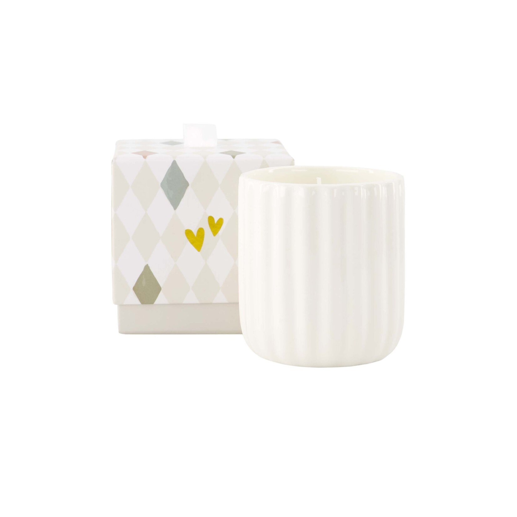 ZUSSS GEURKAARS KERAMIEK IN DOOSJE HARTJE WIT