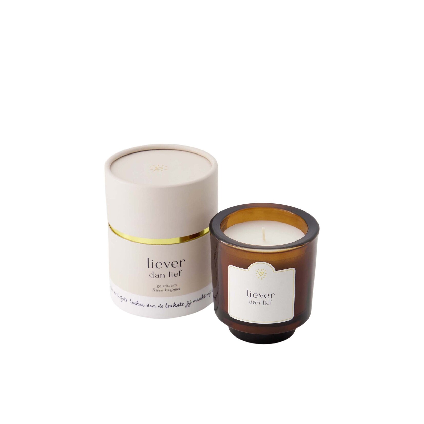 ZUSSS GEURKAARS GLAS IN KOKER LIEVER DAN LIEF OFF WHITE