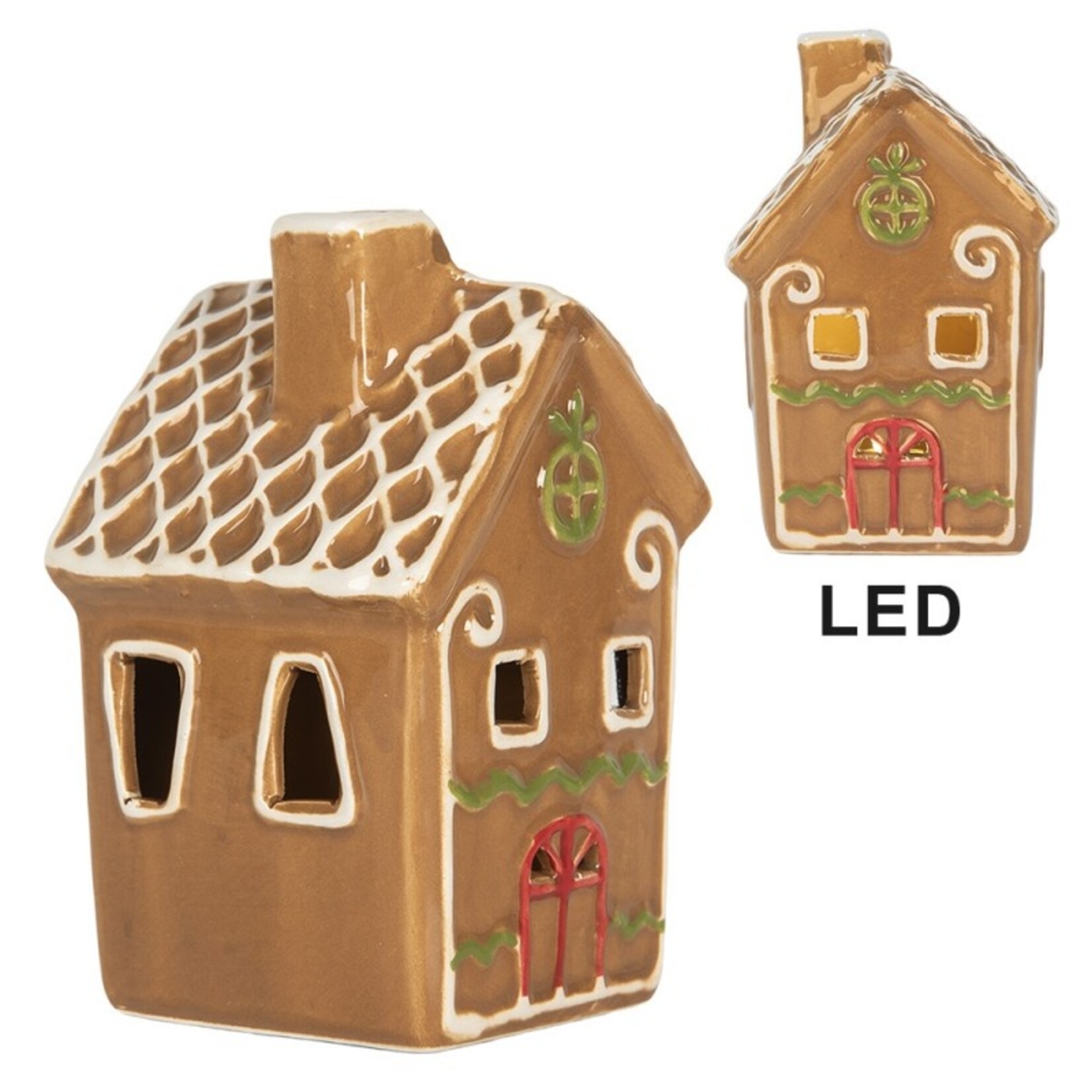 Clayre & Eef DECORATIE HUISJE MET LED 6CE2349