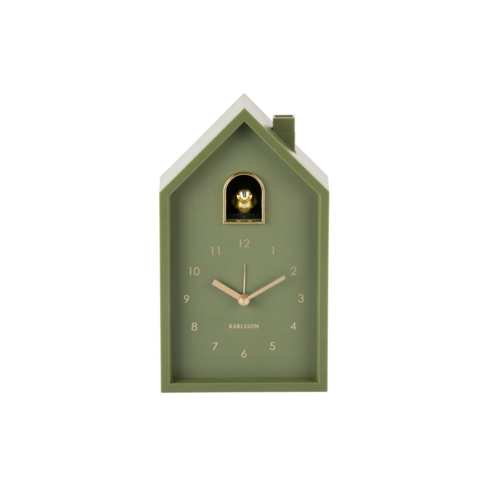 KARLSSON ALARM CLOCK MODERN CUCKOO ORO LUXURY GREEN