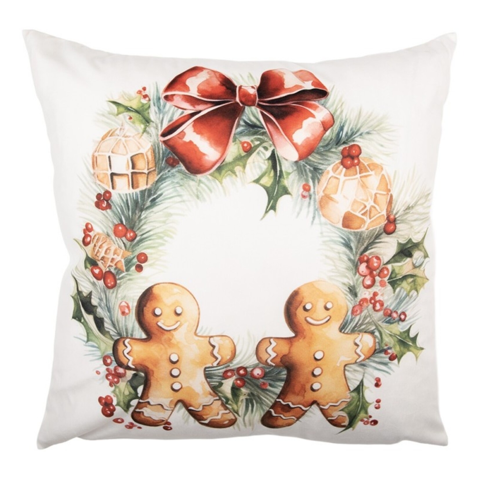 Clayre & Eef KUSSEN KERSTKRANS 45X45CM KT021.437