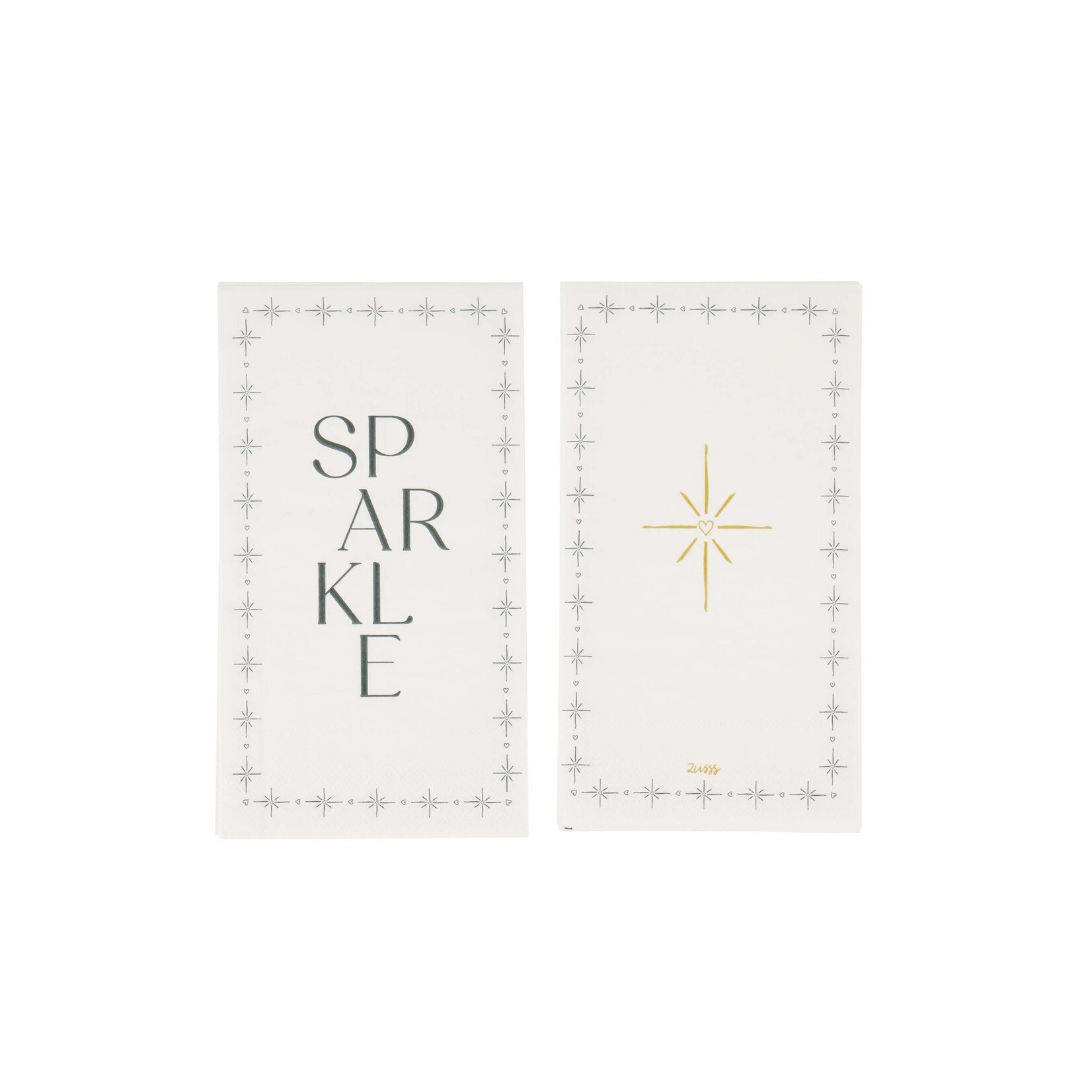 ZUSSS SERVETTEN  RECHTHOEK SPARKLE WIT/DONKERBLAUW