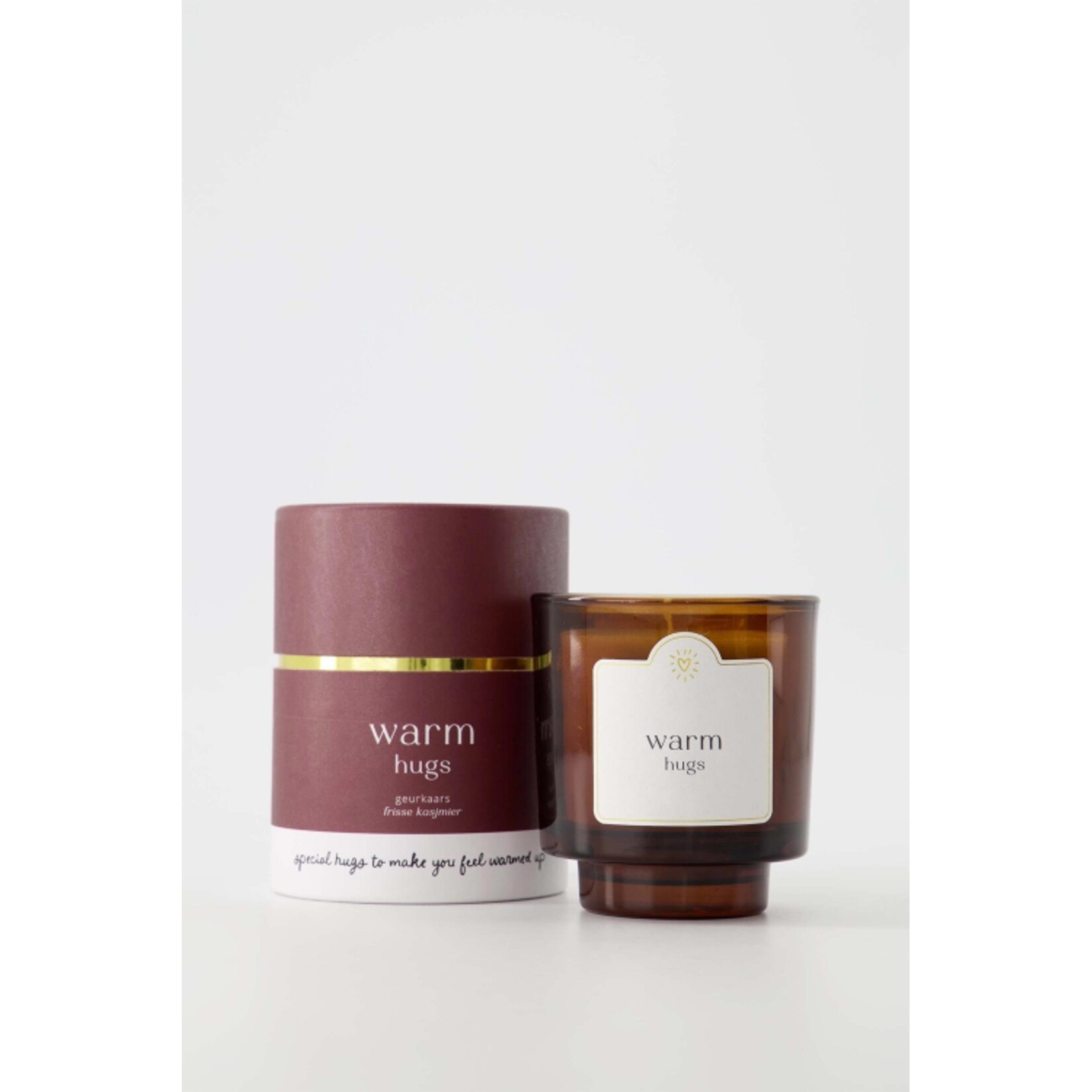 ZUSSS GEURKAARS GLAS IN KOKER WARM HUGS DONKERROOD