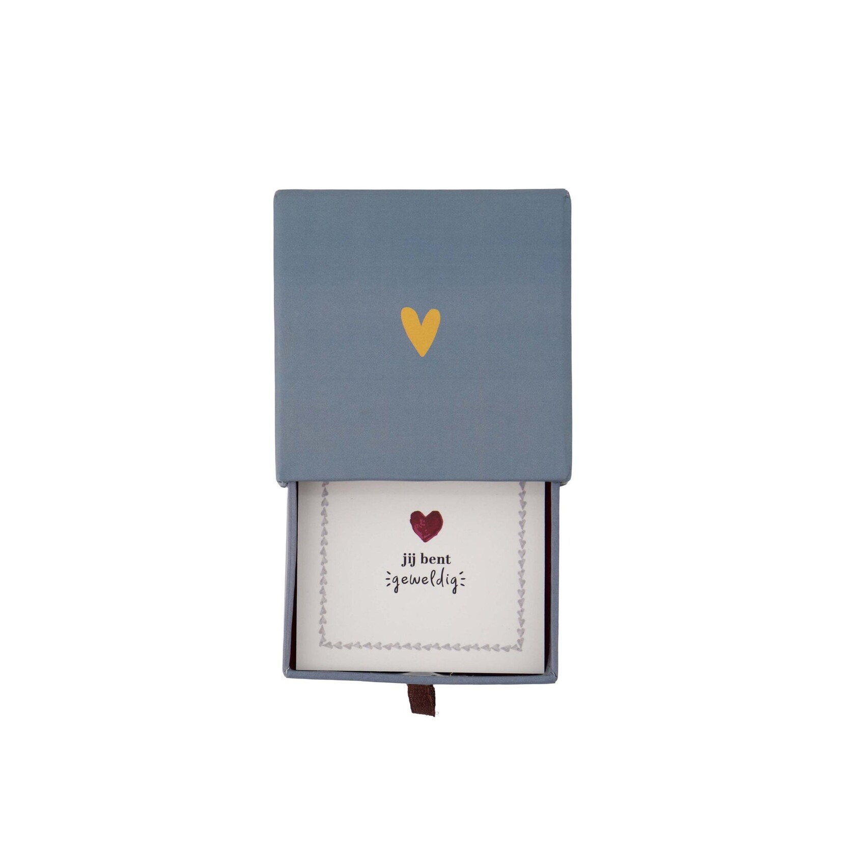 ZUSSS ARMBAND HARTJE IN SCHUIFDOOSJE GRIJSBLAUW