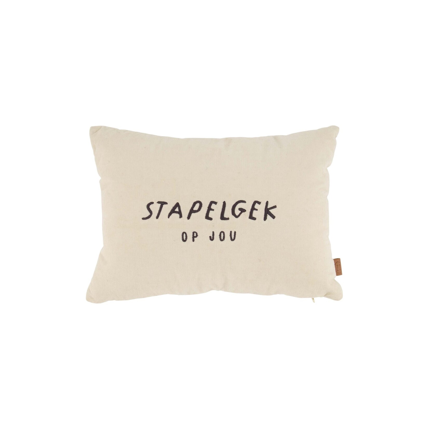 ZUSSS KUSSEN CORDUROY 35X25CM ZAND/ANTRACIETGRIJS