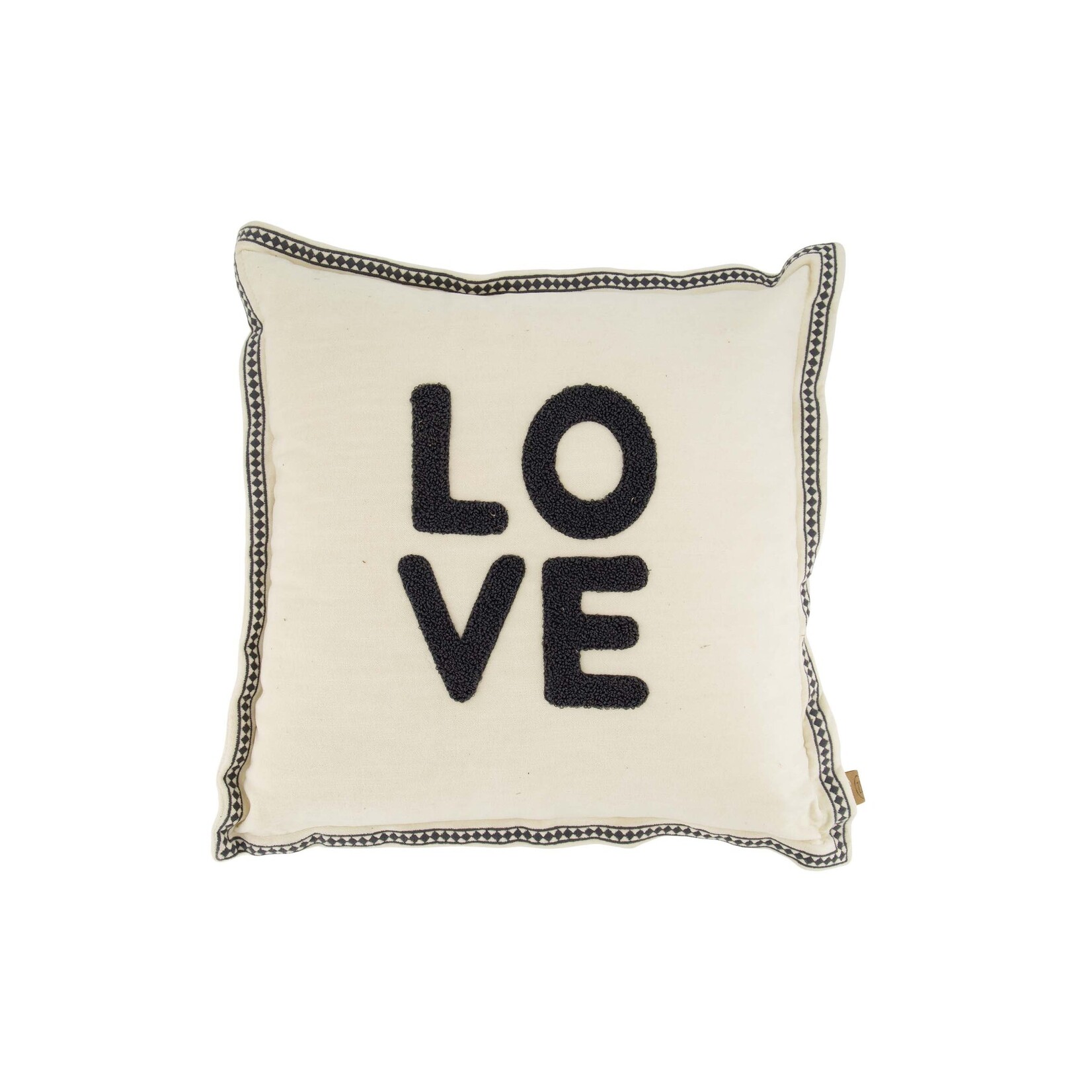 ZUSSS KUSSEN LOVE 45X45CM ZAND/ANTRACIETGRIJS