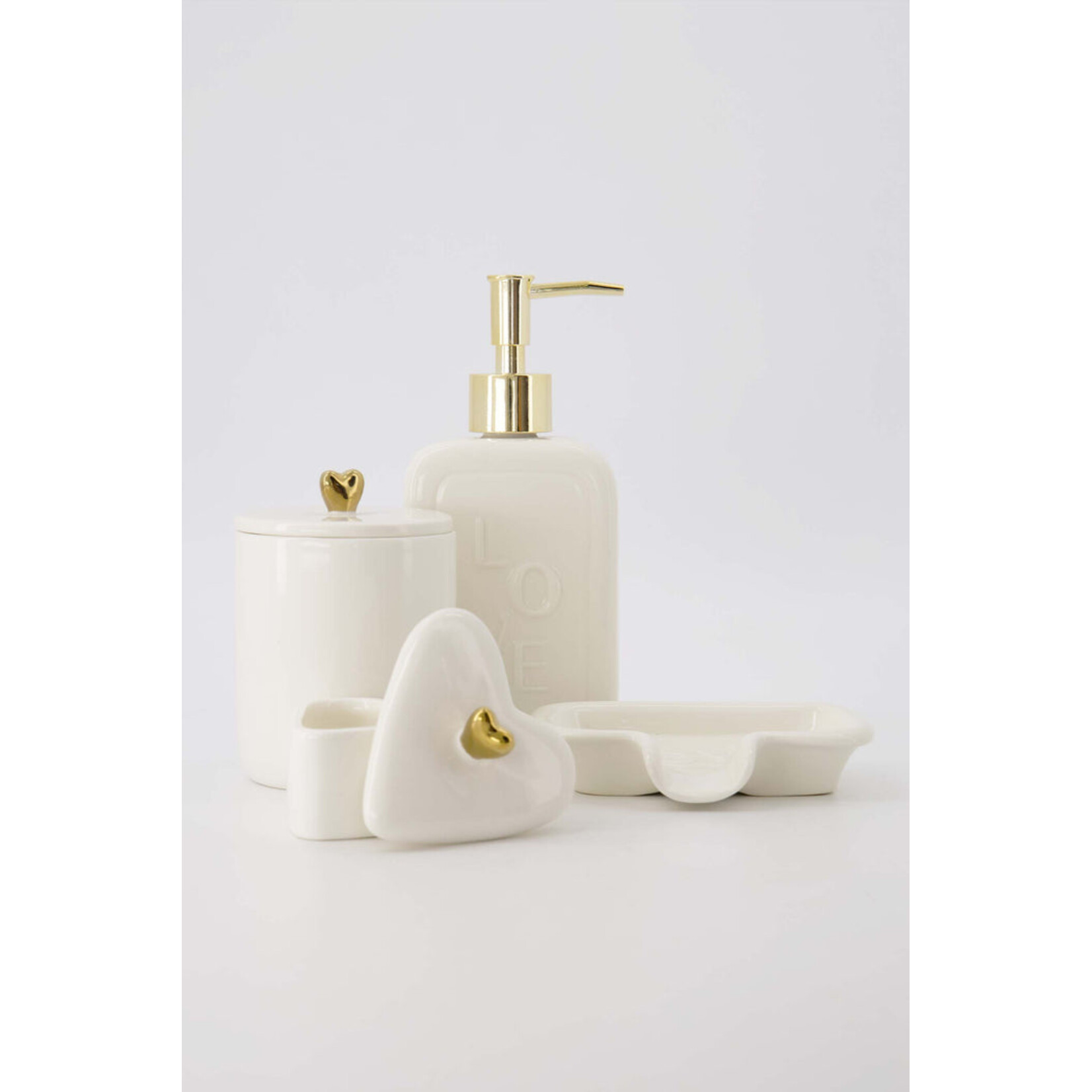 ZUSSS ZEEPSCHAALTJE KERAMIEK LOVE WIT/GOUD